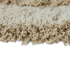 Tapis shaggy rond M - Beige & crème