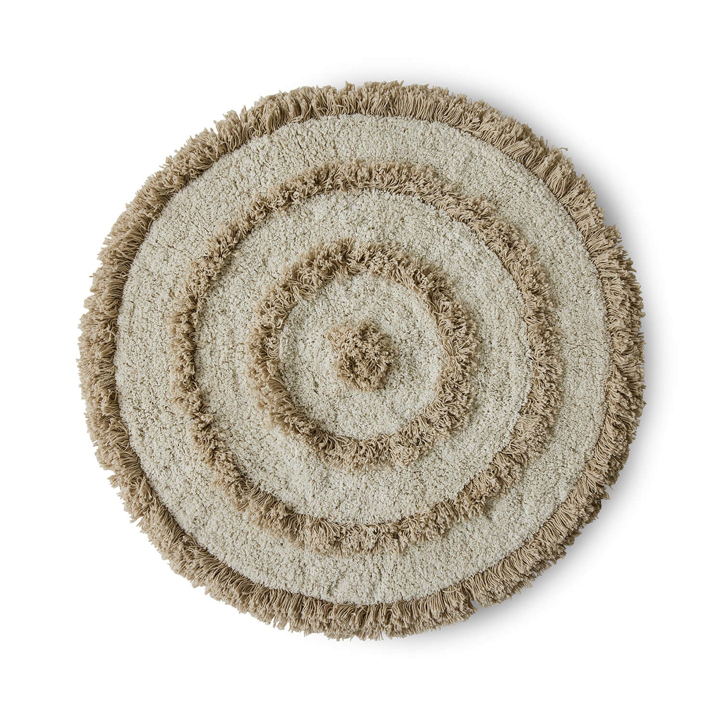 Tapis shaggy coton ø120cm - Sable