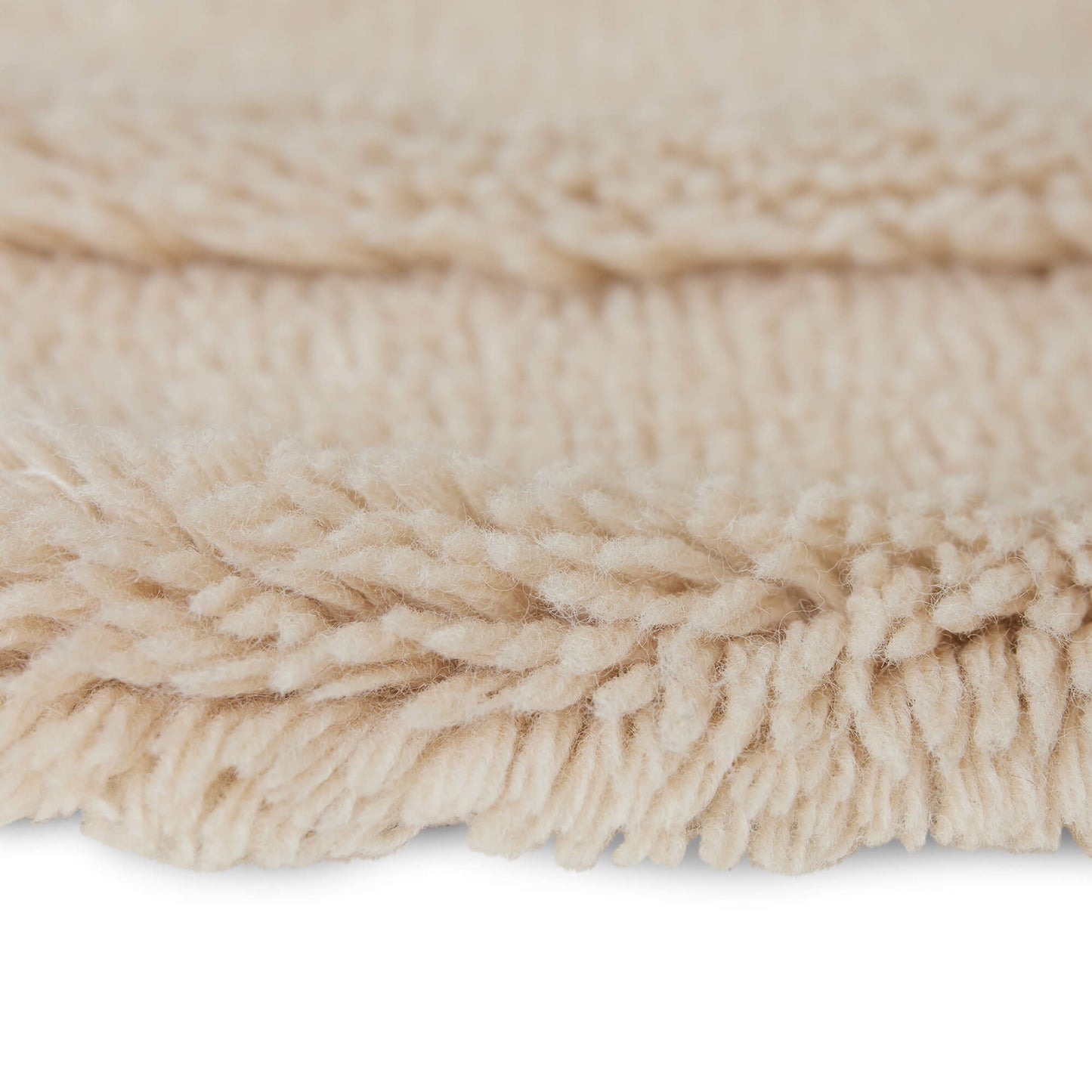 Tapis shaggy laine ø150cm - Cream