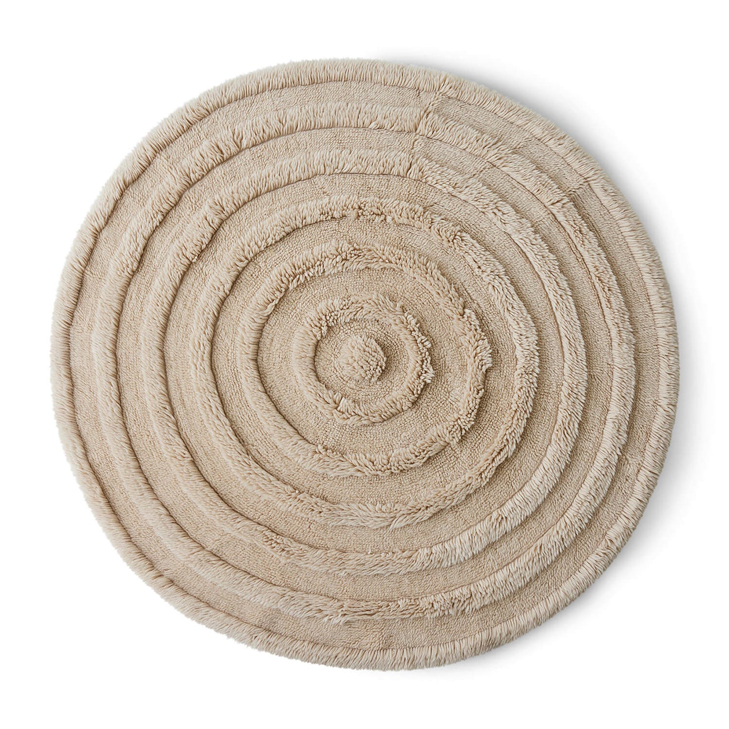 Tapis shaggy laine ø150cm - Cream