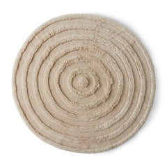 Tapis shaggy laine ø150cm - Cream