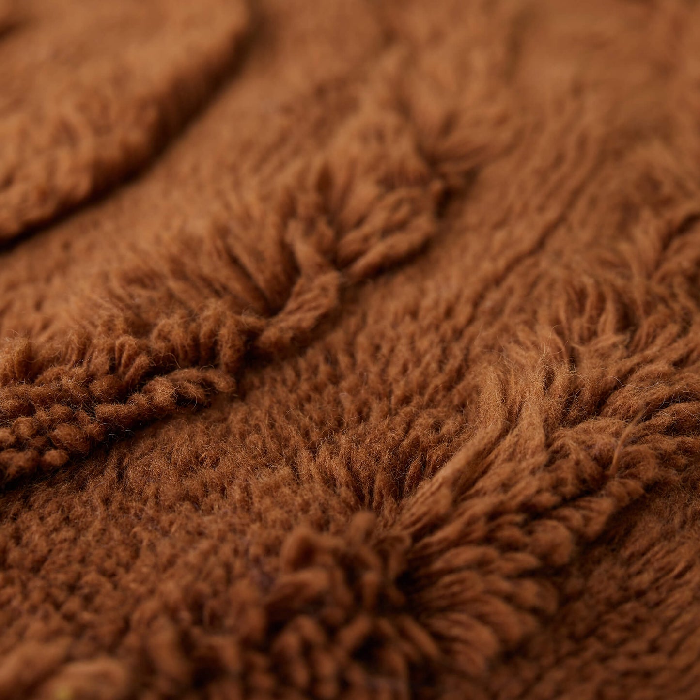 Tapis shaggy laine ø150cm - Mahoganny