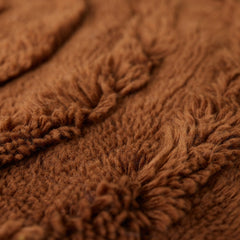 Tapis shaggy rond laine - Mahoganny