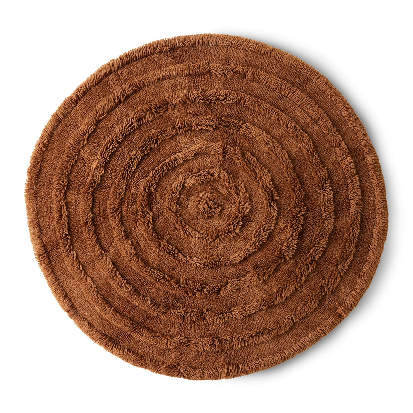 Tapis shaggy laine ø150cm - Mahoganny