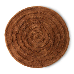 Tapis shaggy laine ø150cm - Mahoganny