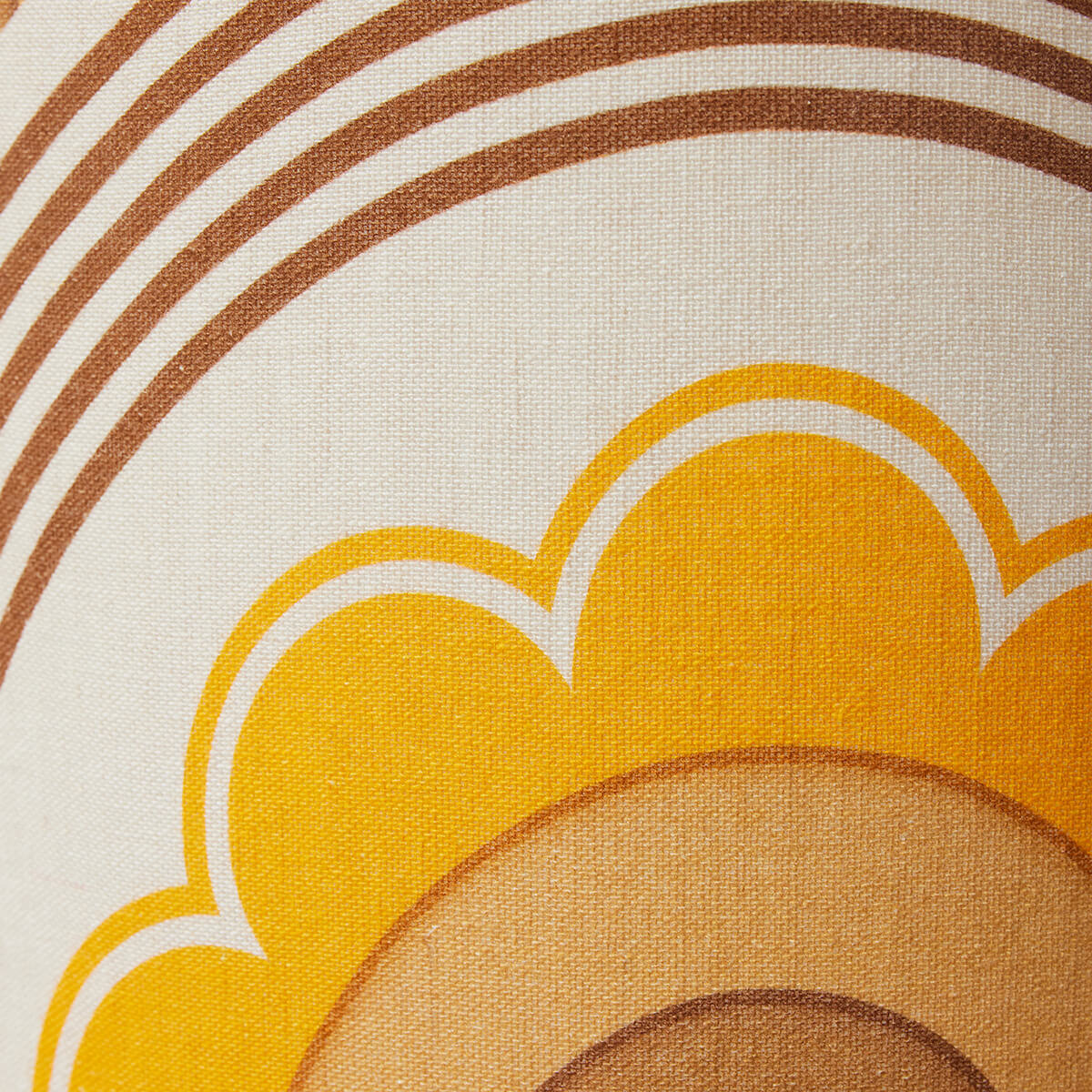 Abat-jour large lin & métal motif floral