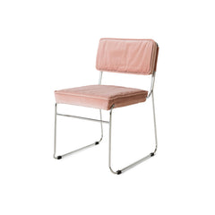 Chaise velours et métal "Endless" - Rose litchi