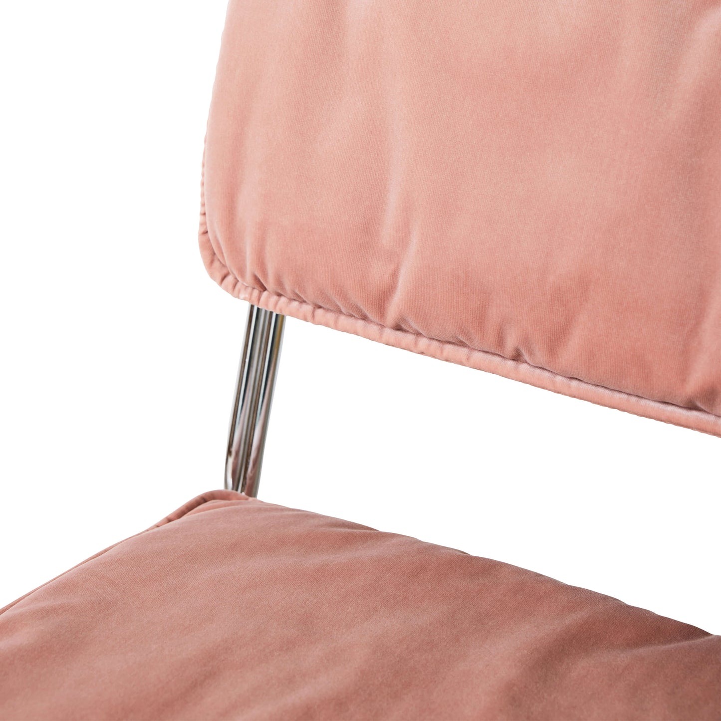 Chaise velours et métal "Endless" - Rose litchi
