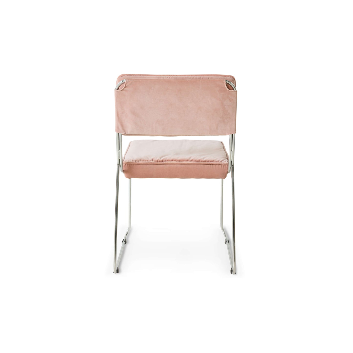 Chaise velours et métal "Endless" - Rose litchi