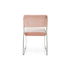 Chaise velours et métal "Endless" - Rose litchi