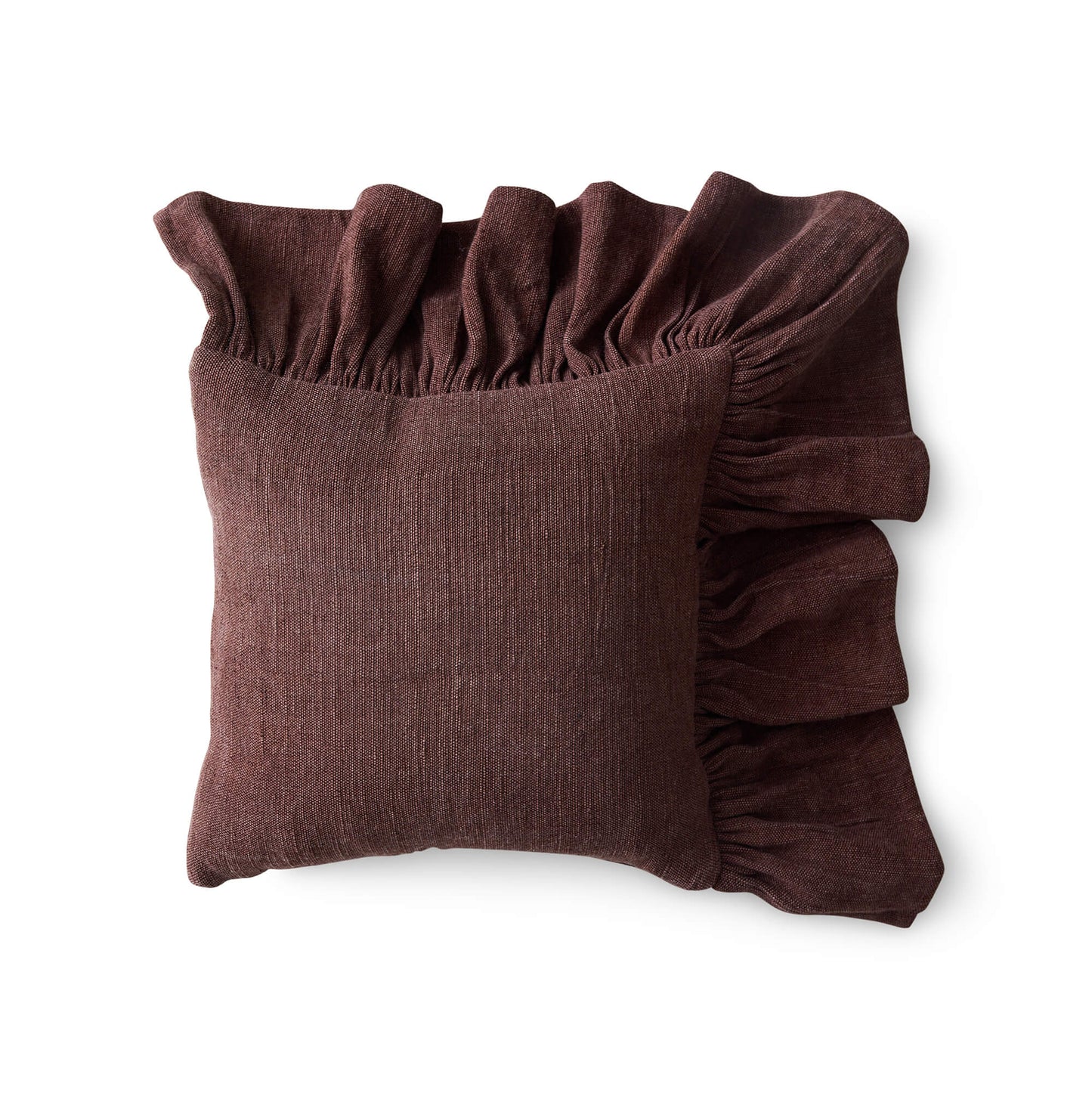 Coussin "Ruffle" - Châtaigne
