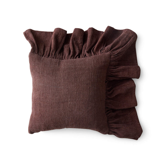 Coussin "Ruffle" - Châtaigne