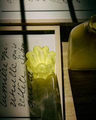 Bougeoir "Corolle" verre - Citron