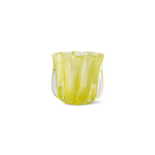 Bougeoir "Corolle" verre - Citron