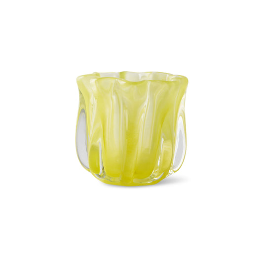 Bougeoir "Corolle" verre - Citron