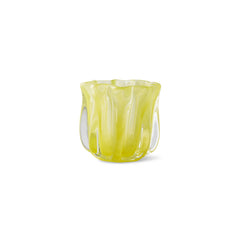 Bougeoir "Corolle" verre - Citron