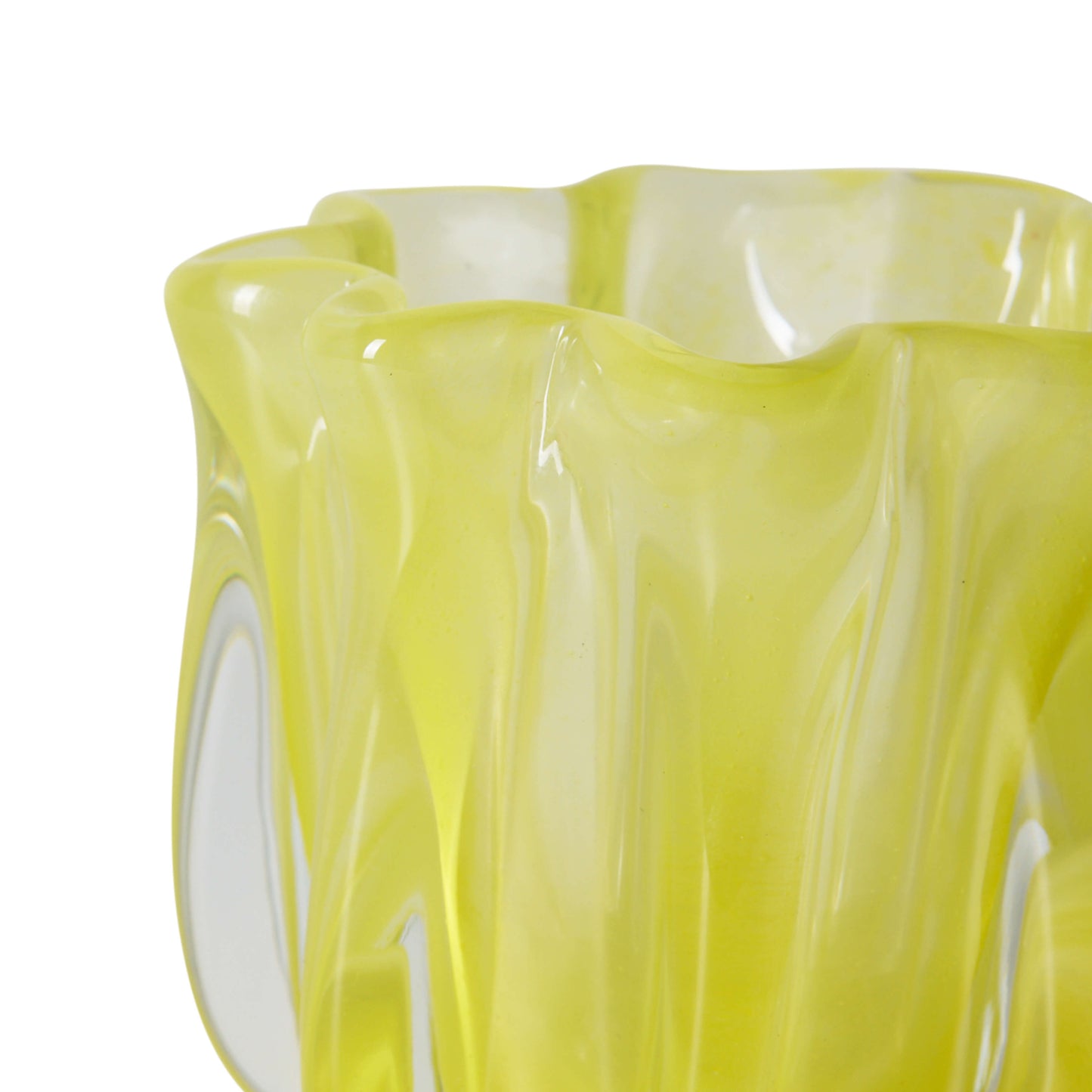 Bougeoir "Corolle" verre - Citron