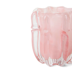 Bougeoir "Corolle" verre - Rose