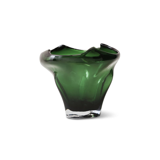 Vase en verre plié - Emeraude