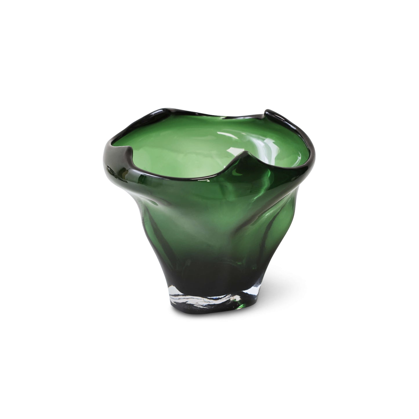 Vase en verre plié - Emeraude