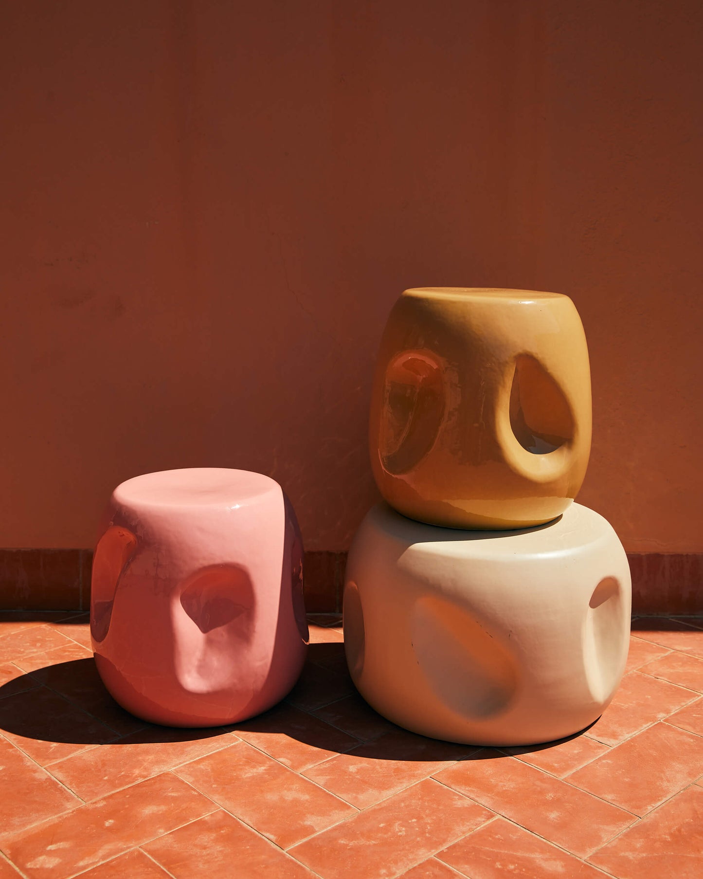 Table d'appoint céramique "Currents" - Coral