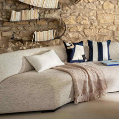 Housse de coussin lin & velours "Brisbane" - Gold