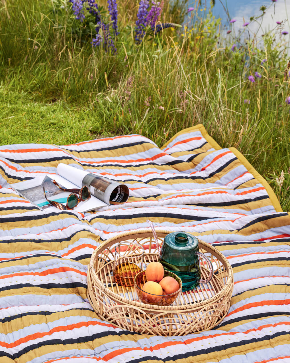 Boutis "Pavilion" rayé - Ocre