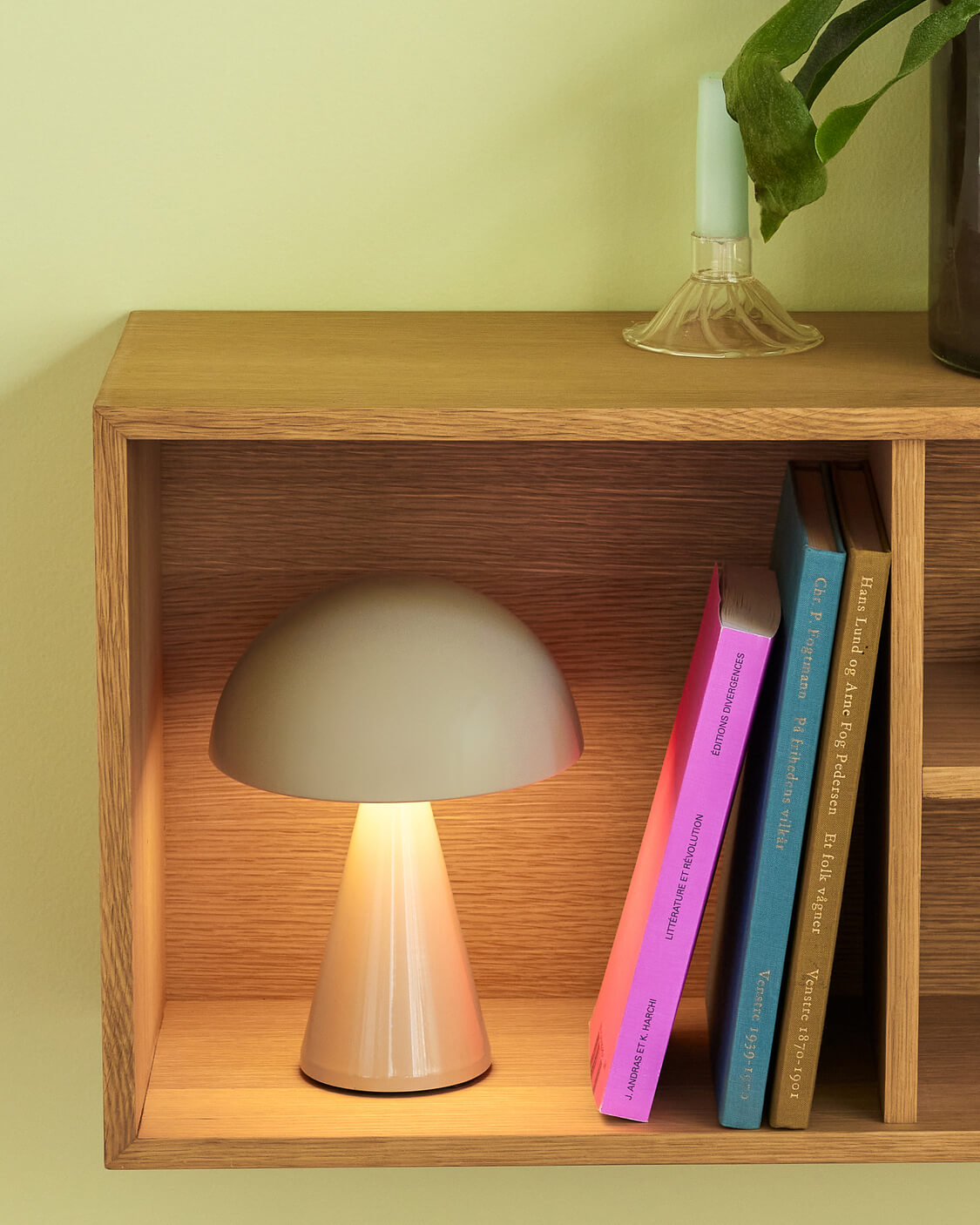 Petite lampe portative "Mush" émaillée - Sable clair
