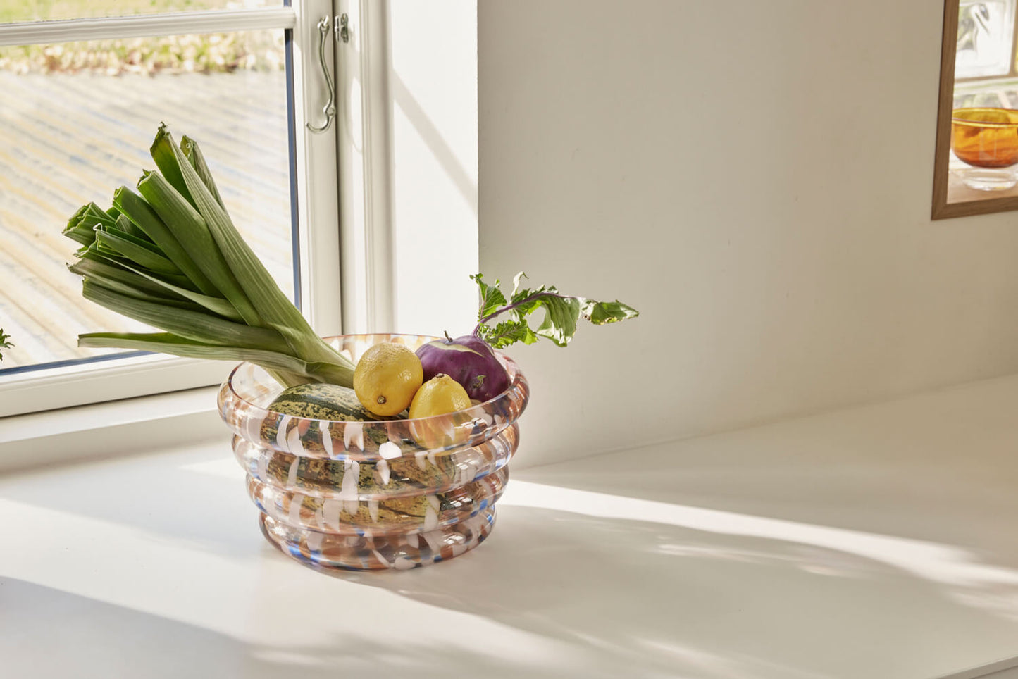 Plat en verre XL "Blaze" multicolore