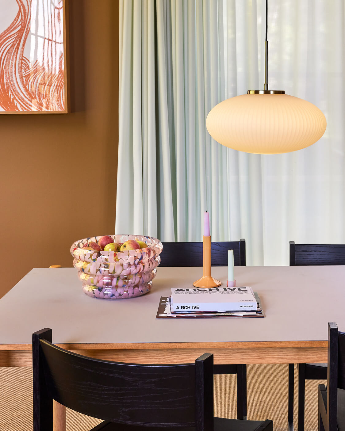 Plat en verre XL "Blaze" multicolore