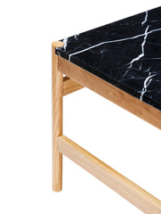 Table basse "Raw" plateau marbre noir