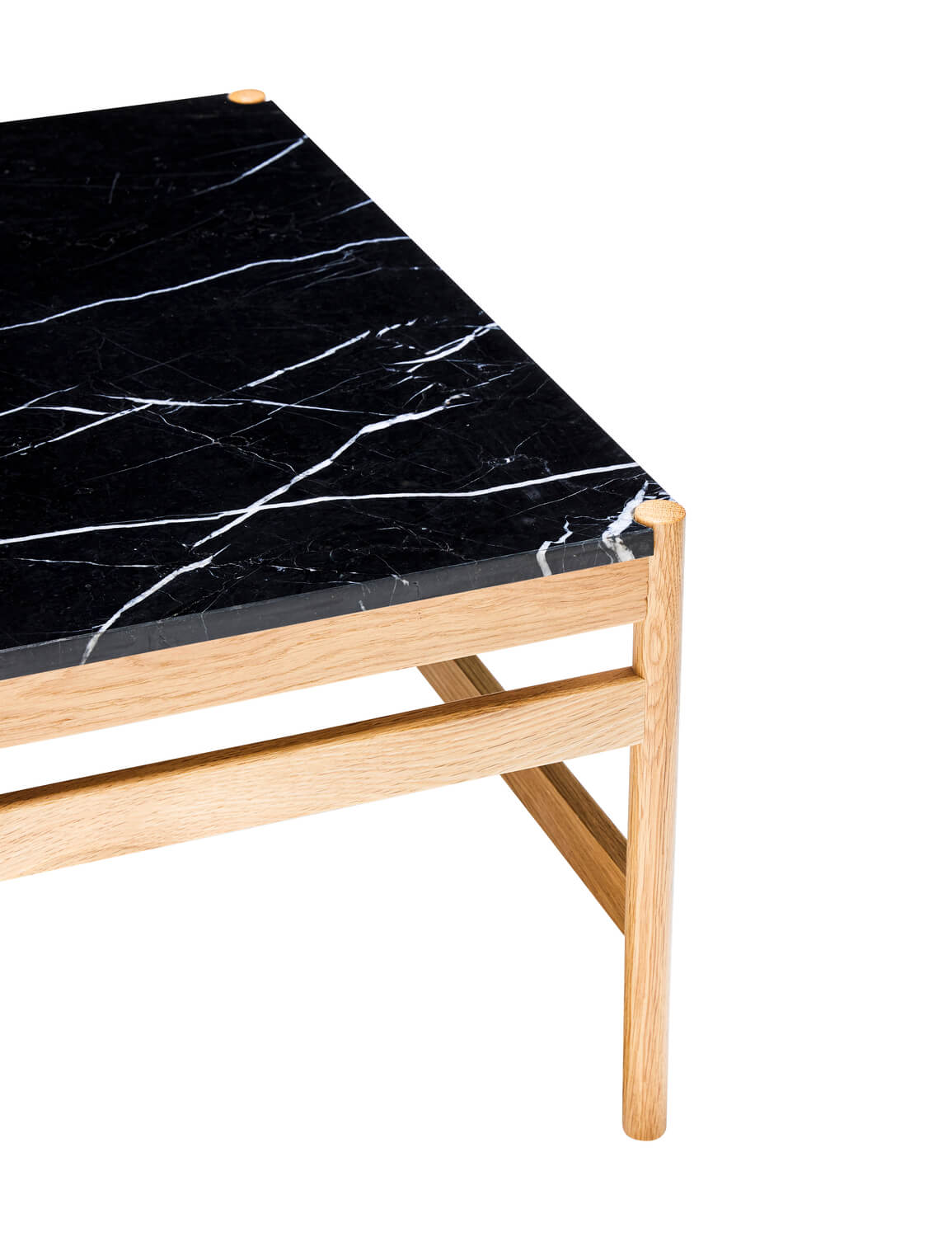 Table basse "Raw" plateau marbre noir