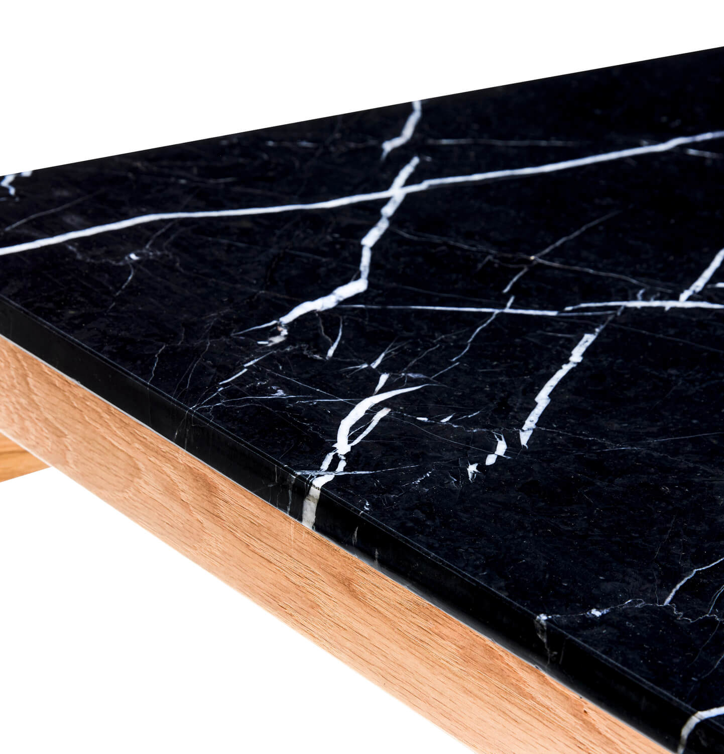 Table basse "Raw" plateau marbre noir