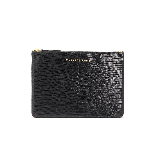 Petite pochette "Monoï" cuir Turtle Noir