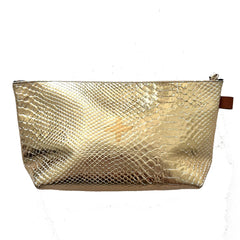 Grande trousse "Mild" cuir Alligator doré