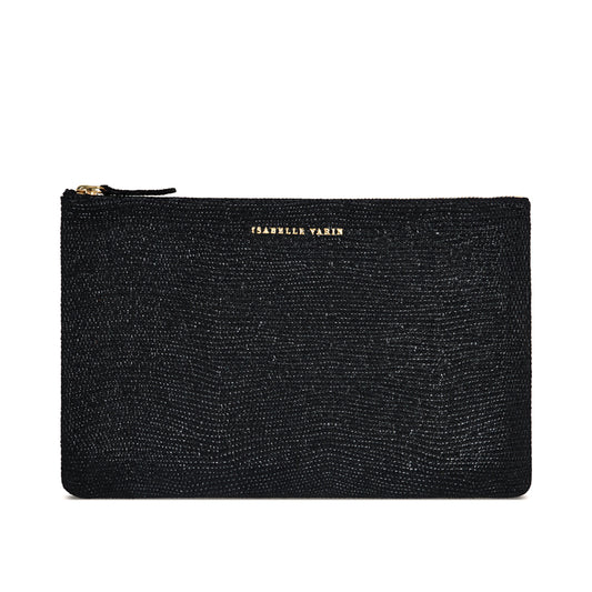 Pochette "Love" cuir Sand Black