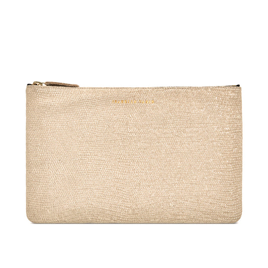 Pochette "Love" cuir Sand Vanille