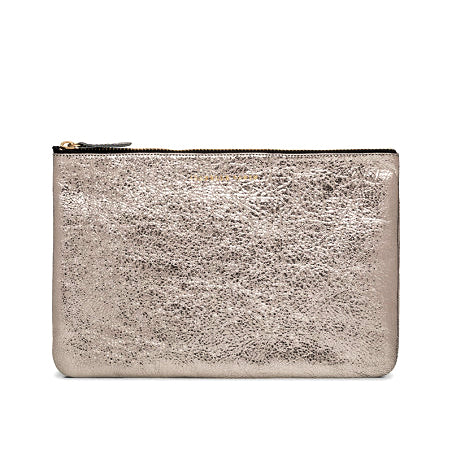 Pochette "Love" cuir Granit Acier