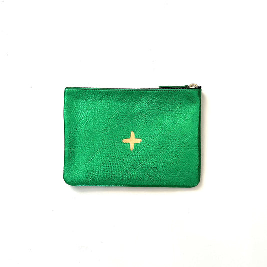 Petite pochette "Monoï" cuir Glossy Prairie