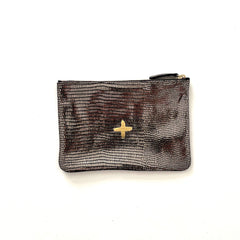 Petite pochette "Monoï" cuir Turtle Café ll