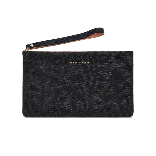 Pochette "Massi" cuir Sand Black