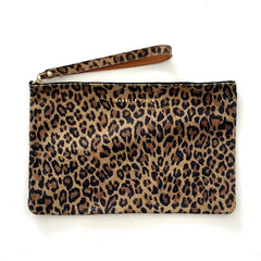 Pochette "Liam" cuir Léopard beige