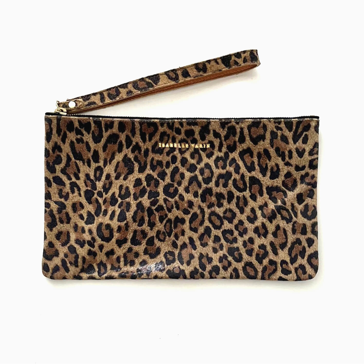 Pochette "Massi" cuir Léopard beige