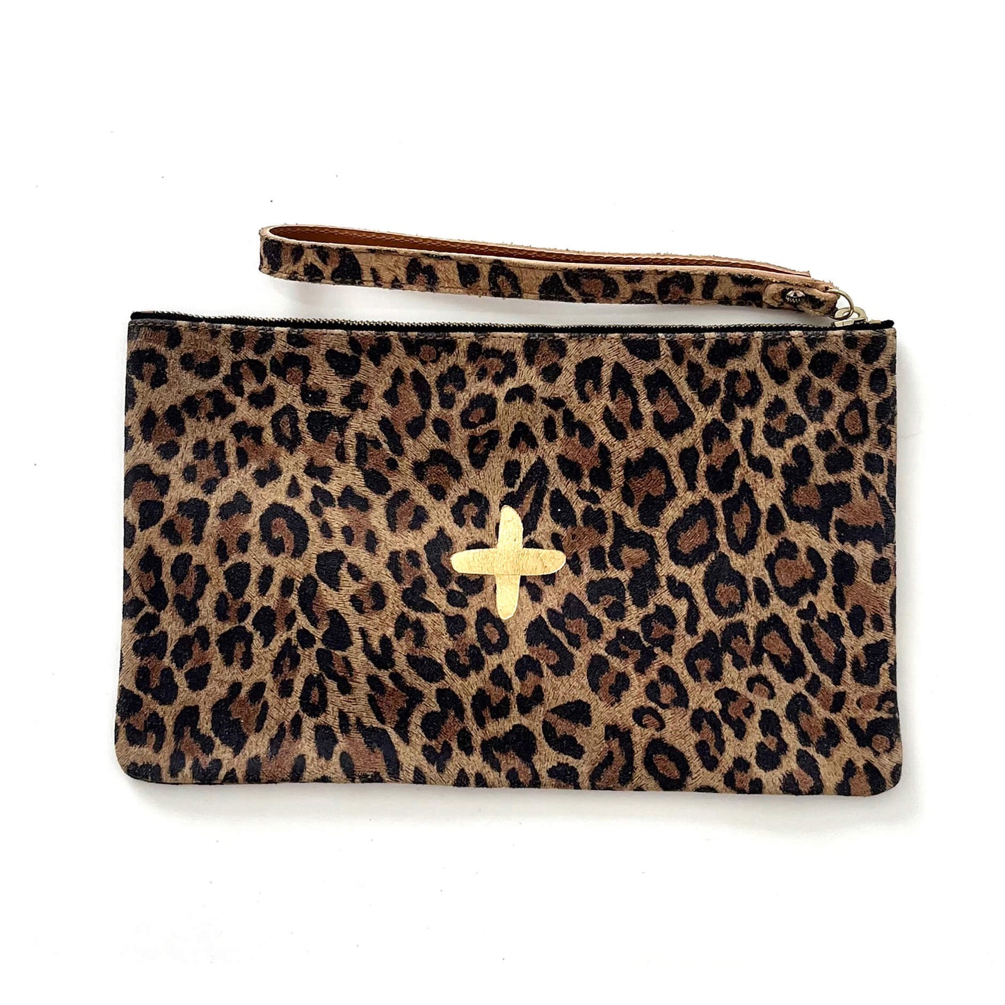 Pochette "Massi" cuir Léopard beige