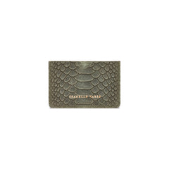 Porte-cartes "Credy" cuir Snake kaki