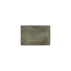 Porte-cartes "Credy" cuir Snake kaki