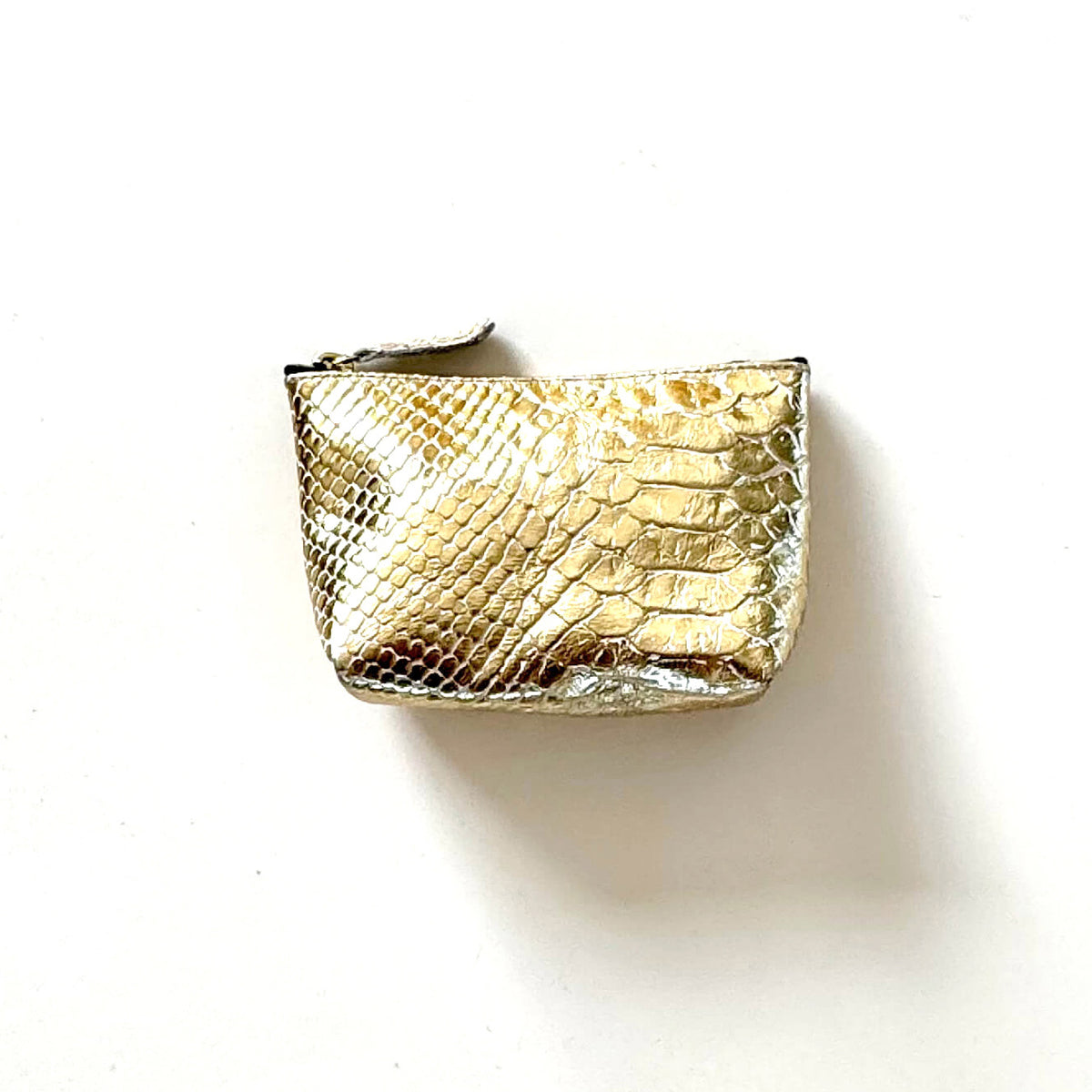 Porte-monnaie "Skaa" cuir Alligator doré