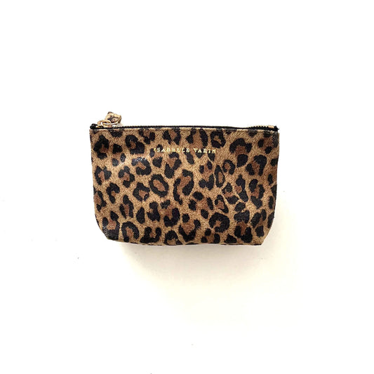 Porte-monnaie "Skaa" cuir Léopard beige