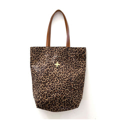 Cabas "Mester" cuir Léopard beige
