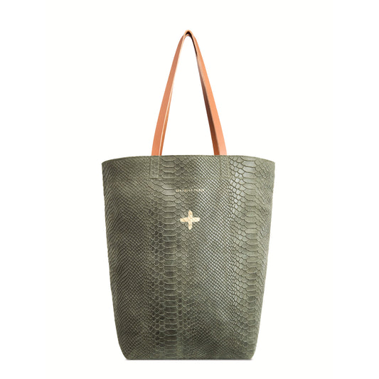 Cabas "Mester" cuir Snake Kaki